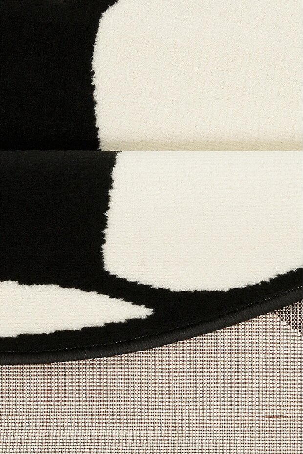 Rond voetbal vloerkleed - Zwart/Wit Rond voetbal vloerkleed - Zwart/Wit