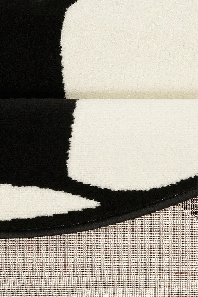 Rond voetbal vloerkleed - Zwart/Wit Rond voetbal vloerkleed - Zwart/Wit