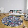 Rond Speelkleed - Race Track Grijs/Multi