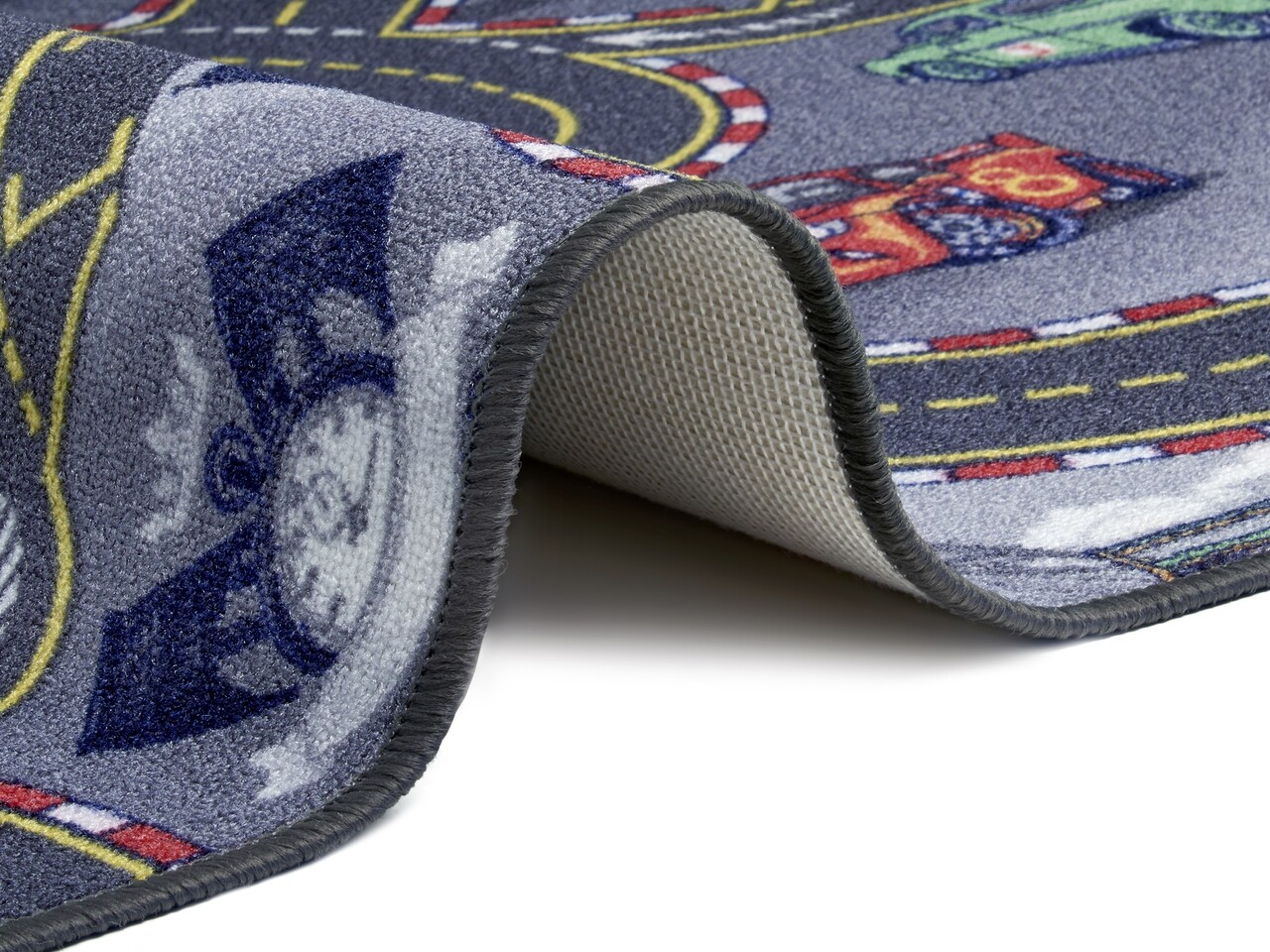 Rond Speelkleed - Race Track Grijs/Multi