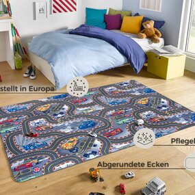 Speelkleed - Race Track Grijs/Multi