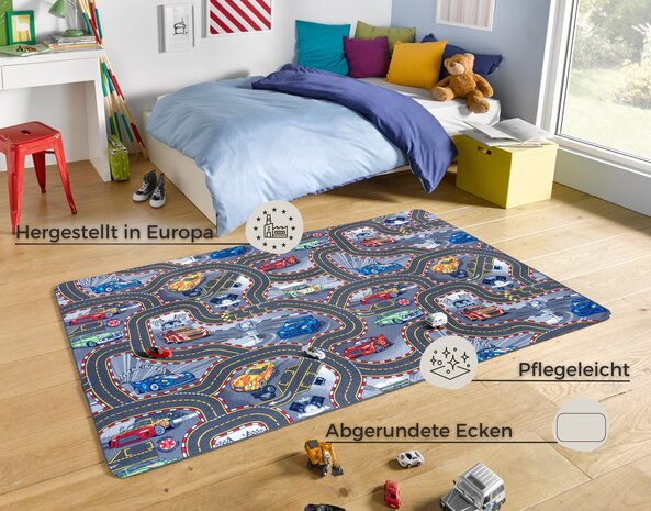 Speelkleed - Race Track Grijs/Multi