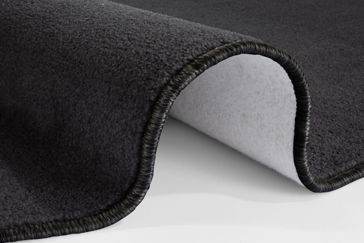 Rond effen vloerkleed - Nasty Zwart Rond effen vloerkleed - Nasty Zwart