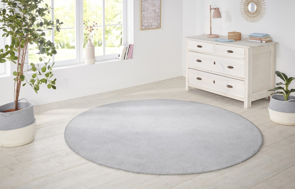 Rond effen vloerkleed - Nasty Grijs