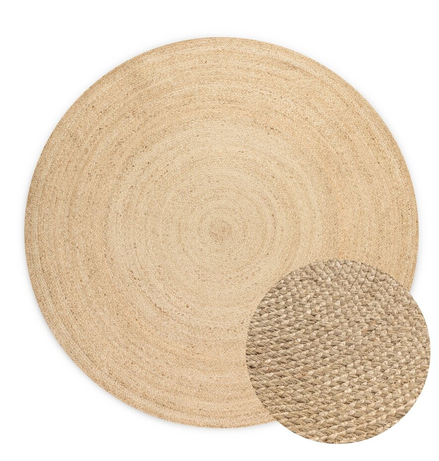 Jute vloerkleed - Rangpur Rond Crème Jute vloerkleed - Rangpur Rond Crème