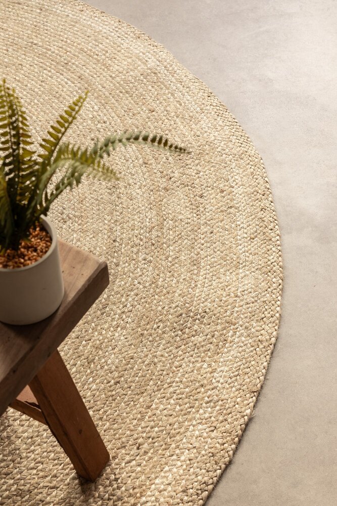 Jute vloerkleed - Rangpur Rond Crème Jute vloerkleed - Rangpur Rond Crème