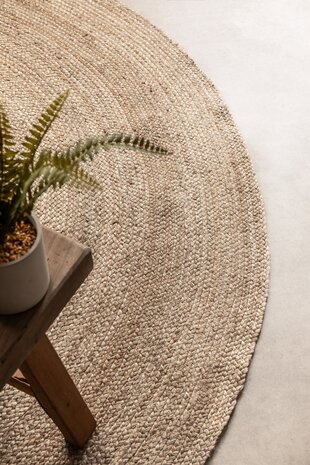 Jute vloerkleed - Rangpur Rond Taupe