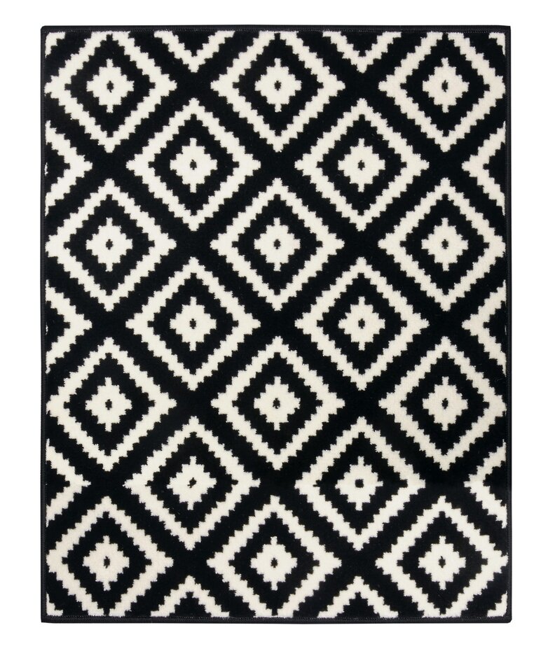 Geometrisch vloerkleed - Diamond Zwart/Wit Geometrisch vloerkleed - Diamond Zwart/Wit