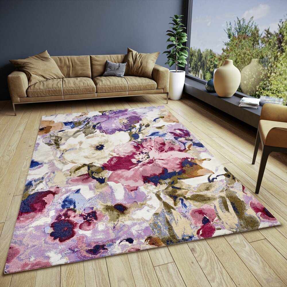 Bloemen vloerkleed - Atika Kleurrijk Bloemen vloerkleed - Atika Kleurrijk