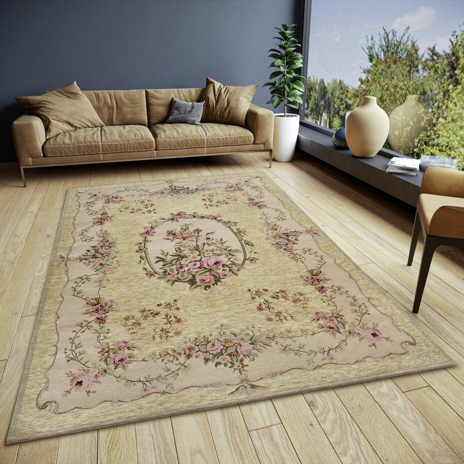 Bloemen vloerkleed - Asmaa Vintage Beige/Crème