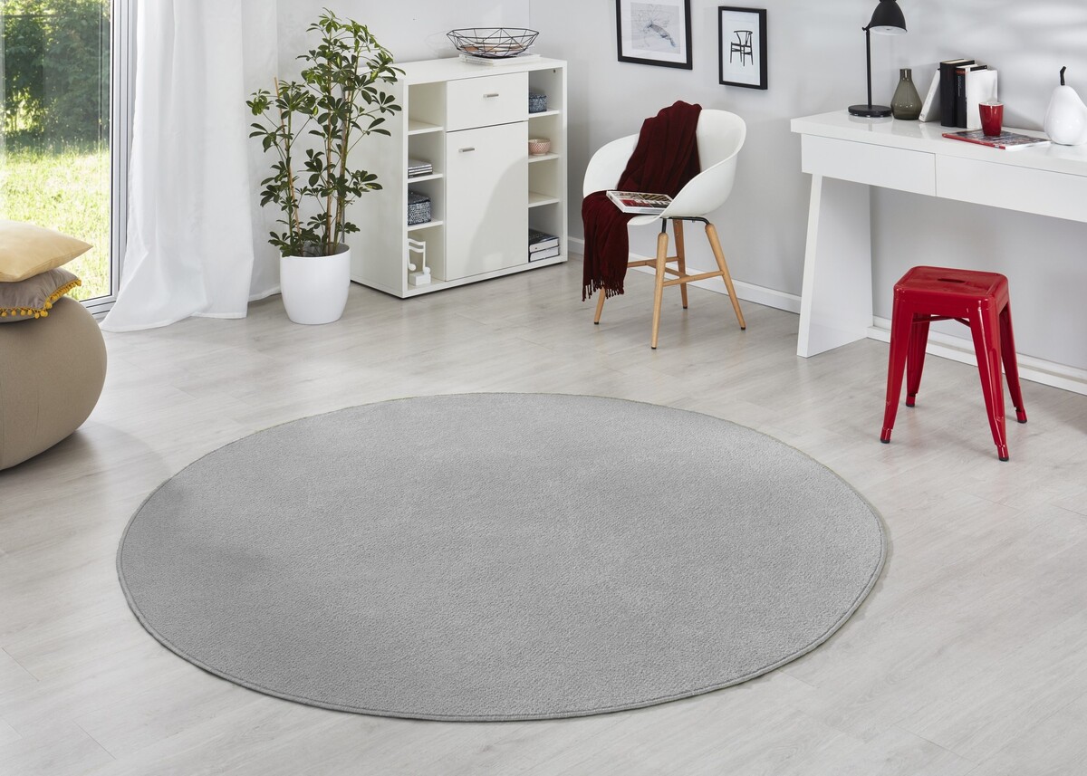 Rond effen vloerkleed - Fancy Grijs
