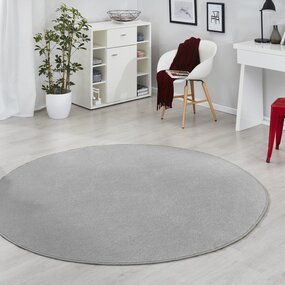 Rond effen vloerkleed - Fancy Grijs