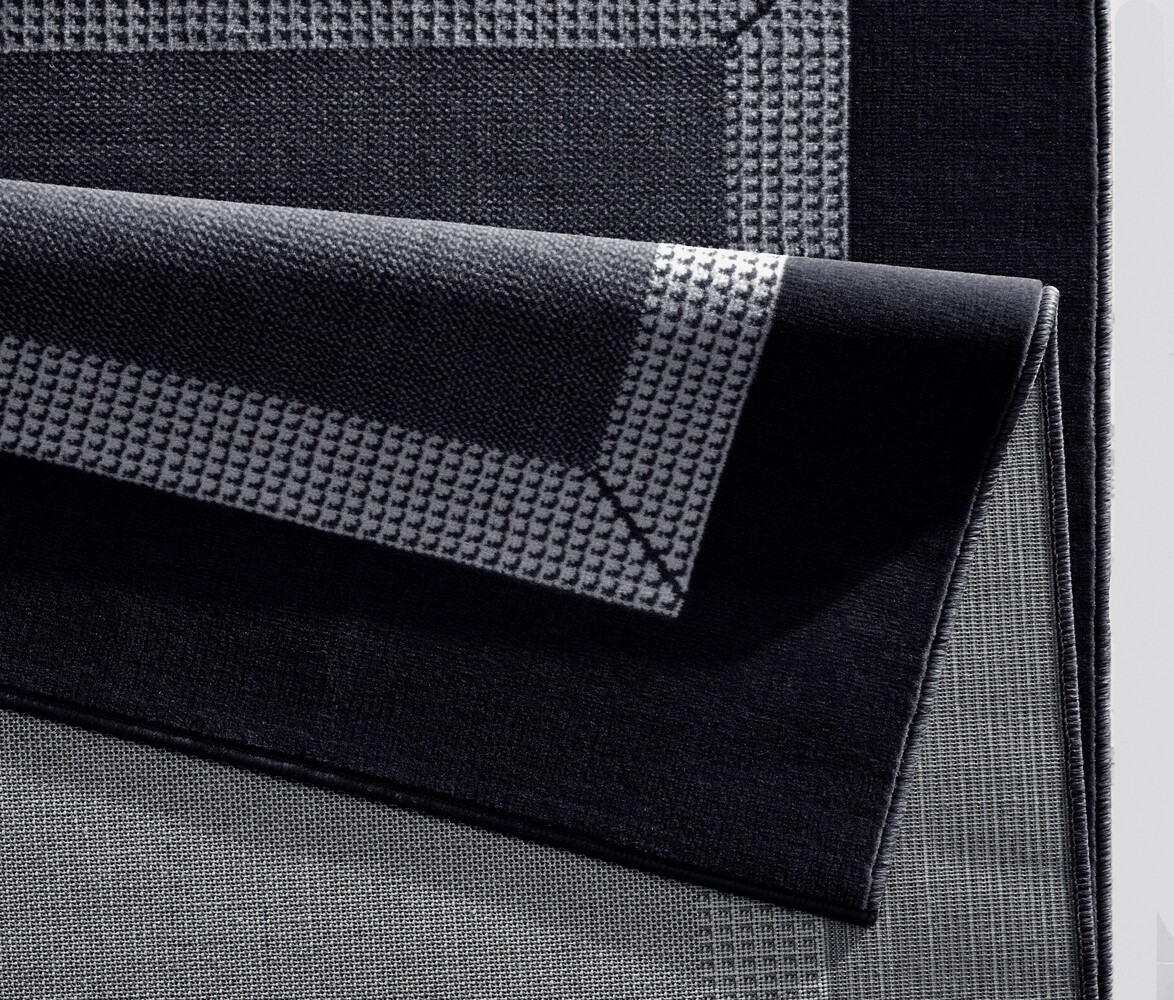 Laagpolig vloerkleed - Band Zwart/Grijs Laagpolig vloerkleed - Band Zwart/Grijs