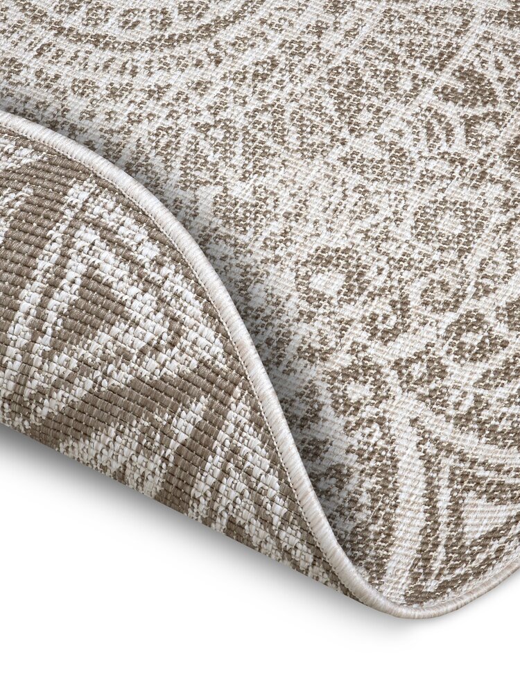 Rond binnen- en buitenkleed - Lilja Beige/Crème Rond binnen- en buitenkleed - Lilja Beige/Crème