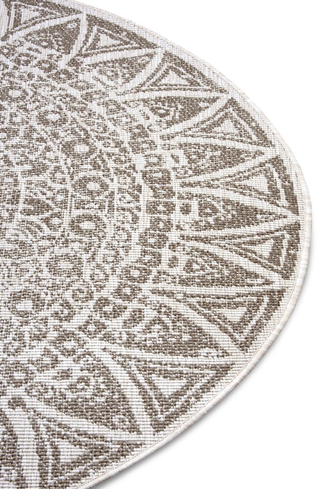 Rond binnen- en buitenkleed - Lilja Beige/Crème Rond binnen- en buitenkleed - Lilja Beige/Crème