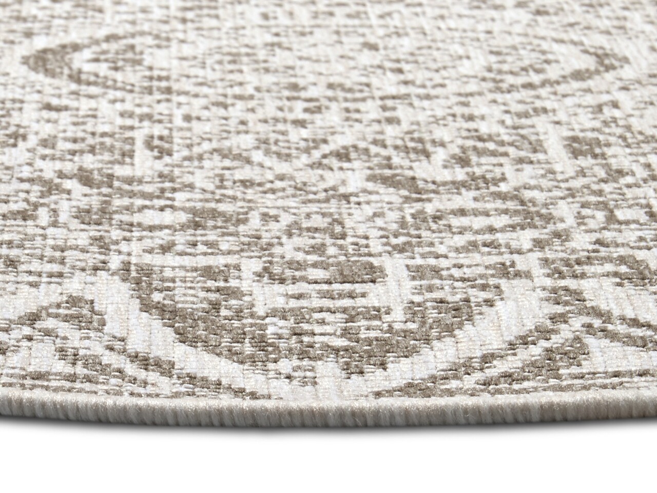 Rond binnen- en buitenkleed - Lilja Beige/Crème Rond binnen- en buitenkleed - Lilja Beige/Crème