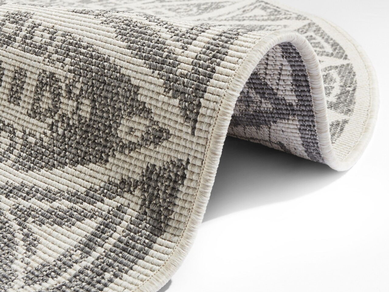 Rond binnen- en buitenkleed - Lilja Grijs/Crème