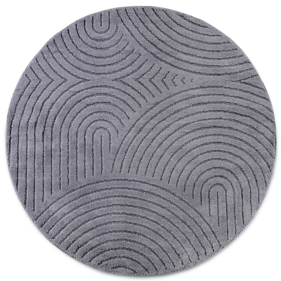 Rond Japandi vloerkleed - Panglao Antraciet