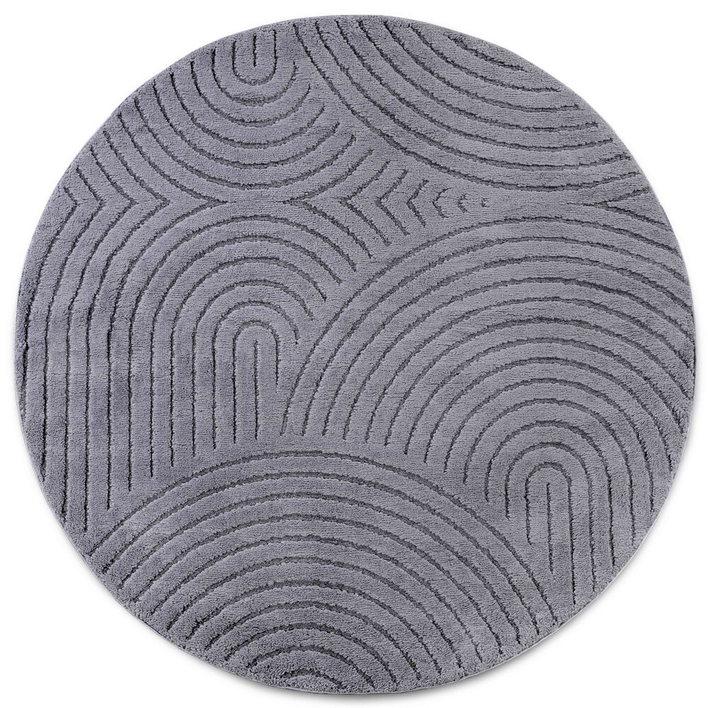 Rond Japandi vloerkleed - Panglao Antraciet