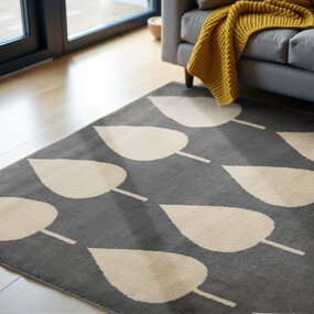Kindervloerkleed - Lovely Leaves Blauw/Beige
