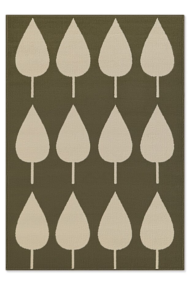 Kindervloerkleed - Lovely Leaves Groen/Beige Kindervloerkleed - Lovely Leaves Groen/Beige