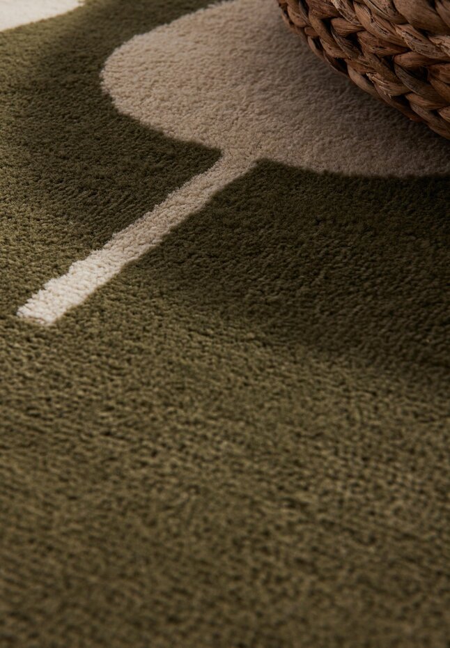 Kindervloerkleed - Lovely Leaves Groen/Beige Kindervloerkleed - Lovely Leaves Groen/Beige