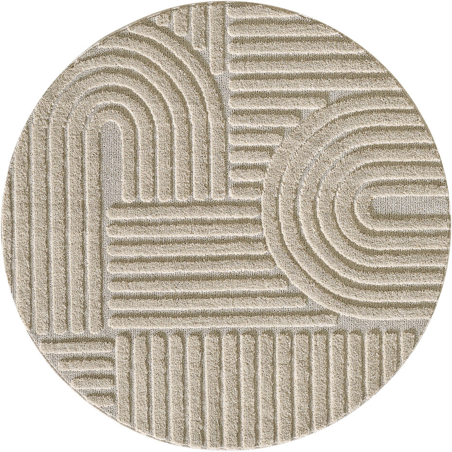 Rond Japandi vloerkleed - Arte Beige