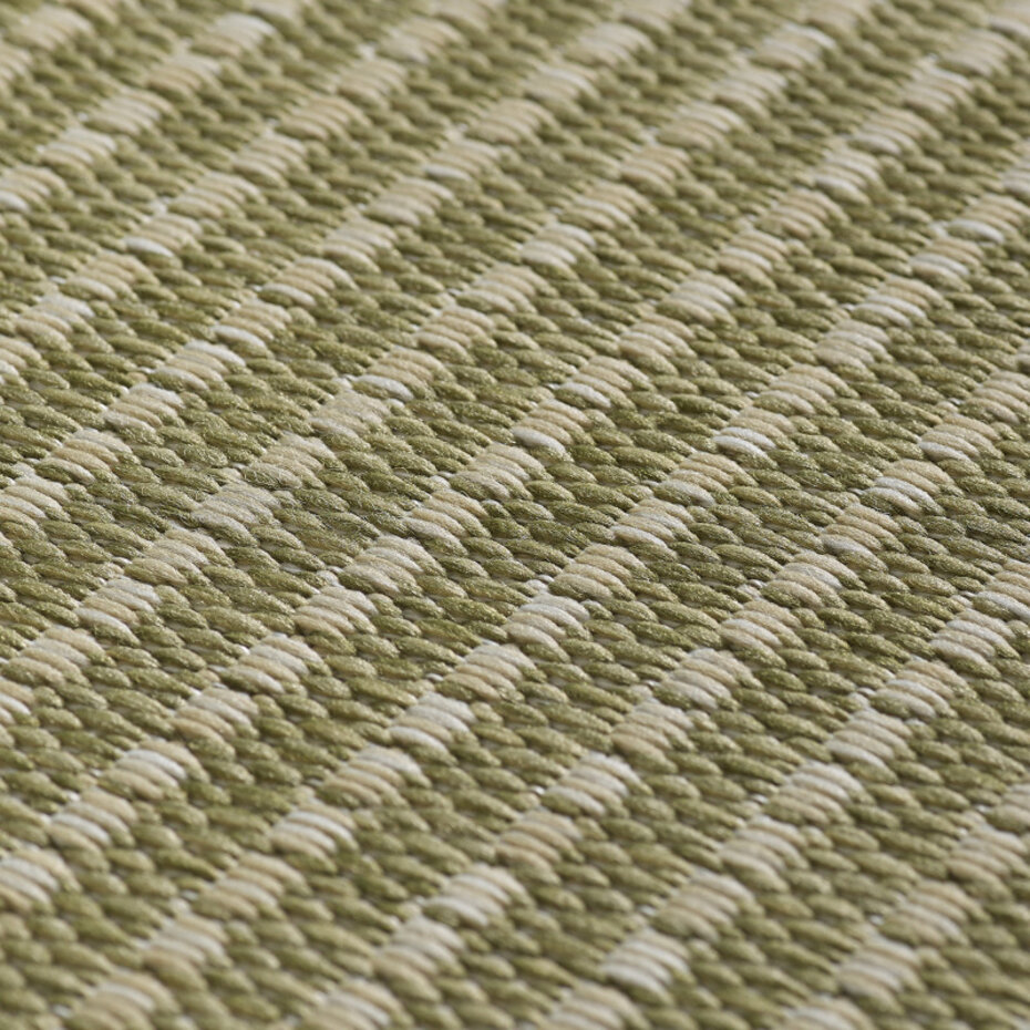 Rond Binnen & Buiten vloerkleed - Riza - Kader Motief - Groen Rond Binnen & Buiten vloerkleed - Riza - Kader Motief - Groen