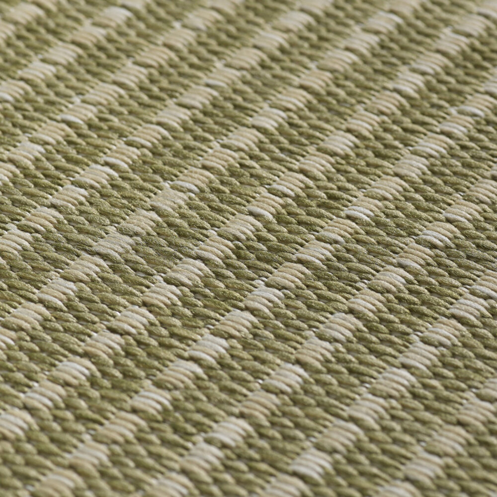 Rond Binnen & Buiten vloerkleed - Riza - Kader Motief - Groen Rond Binnen & Buiten vloerkleed - Riza - Kader Motief - Groen