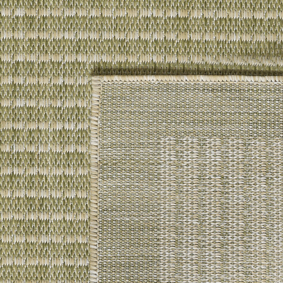 Rond Binnen & Buiten vloerkleed - Riza - Kader Motief - Groen Rond Binnen & Buiten vloerkleed - Riza - Kader Motief - Groen