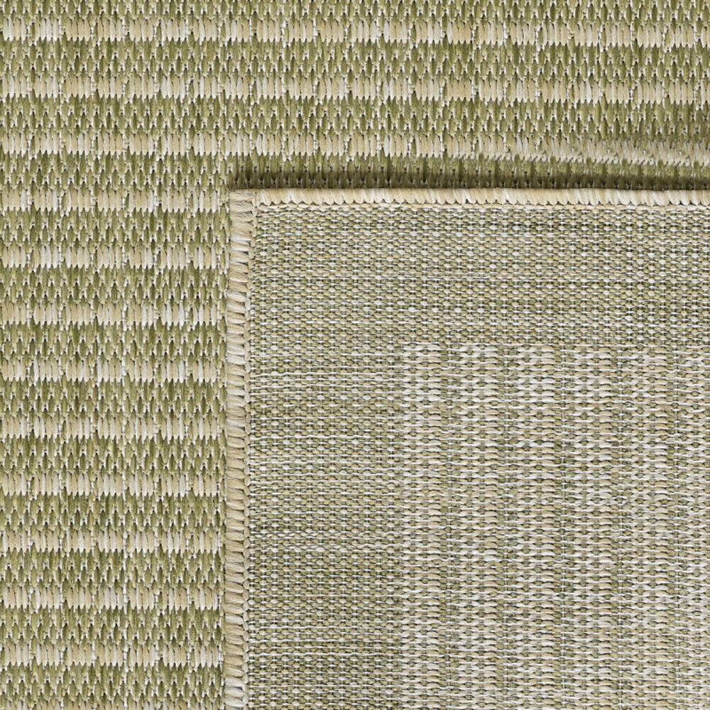 Rond Binnen & Buiten vloerkleed - Riza - Kader Motief - Groen Rond Binnen & Buiten vloerkleed - Riza - Kader Motief - Groen