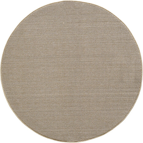 Rond Laagpolig vloerkleed - Gevlochten - Handgeweven Look - Beige