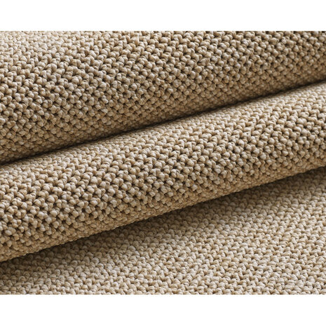 Rond Laagpolig vloerkleed - Gevlochten - Handgeweven Look - Beige