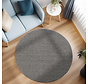 Rond Laagpolig vloerkleed - Gevlochten - Handgeweven Look - Grijs