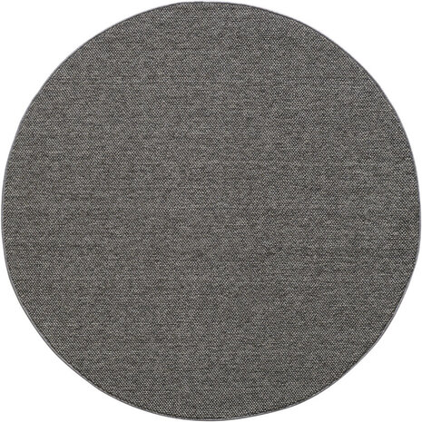 Rond Laagpolig vloerkleed - Gevlochten - Handgeweven Look - Grijs