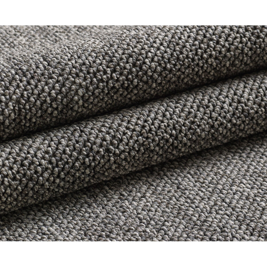 Rond Laagpolig vloerkleed - Gevlochten - Handgeweven Look - Grijs