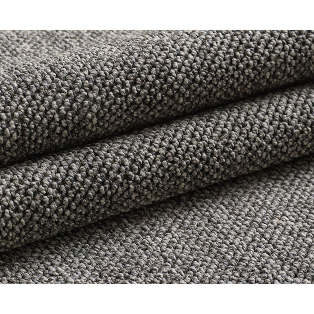 Rond Laagpolig vloerkleed - Gevlochten - Handgeweven Look - Grijs