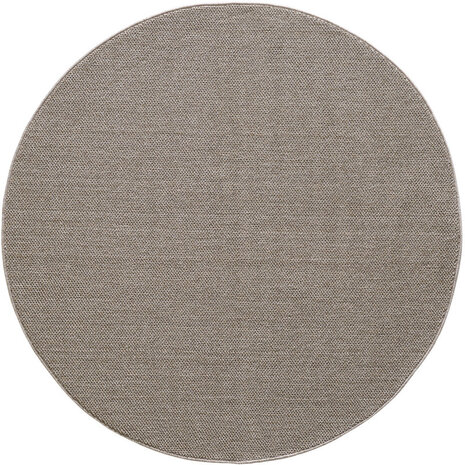 Rond Laagpolig vloerkleed - Gevlochten - Handgeweven Look - Bruin