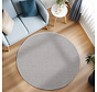 Rond Laagpolig vloerkleed - Gevlochten - Handgeweven Look - Zilver