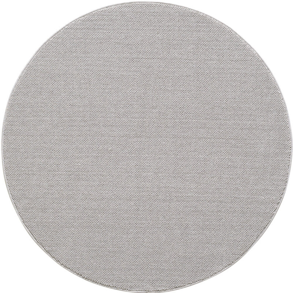 Rond Laagpolig vloerkleed - Gevlochten - Handgeweven Look - Zilver Rond Laagpolig vloerkleed - Gevlochten - Handgeweven Look - Zilver