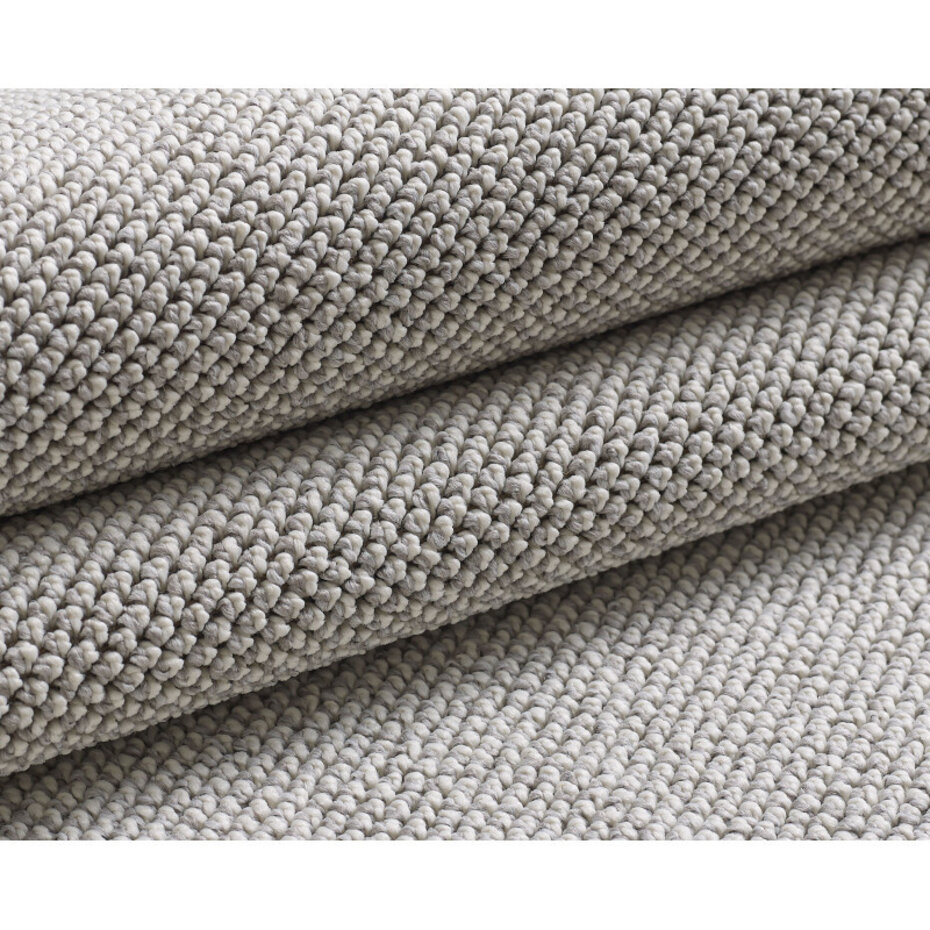 Rond Laagpolig vloerkleed - Gevlochten - Handgeweven Look - Zilver Rond Laagpolig vloerkleed - Gevlochten - Handgeweven Look - Zilver