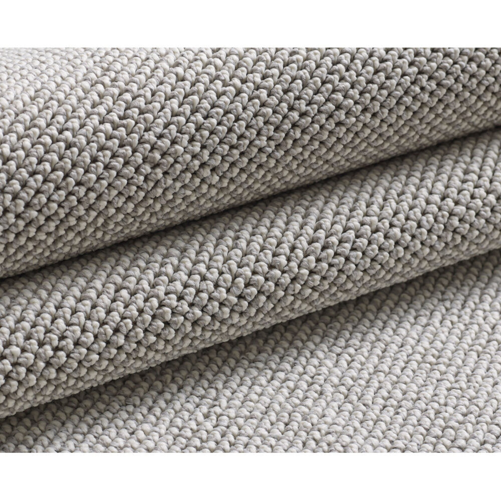 Rond Laagpolig vloerkleed - Gevlochten - Handgeweven Look - Zilver Rond Laagpolig vloerkleed - Gevlochten - Handgeweven Look - Zilver