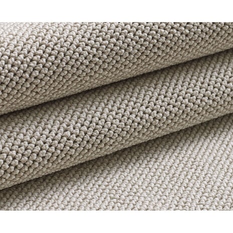 Rond Laagpolig vloerkleed - Gevlochten - Handgeweven Look - Creme