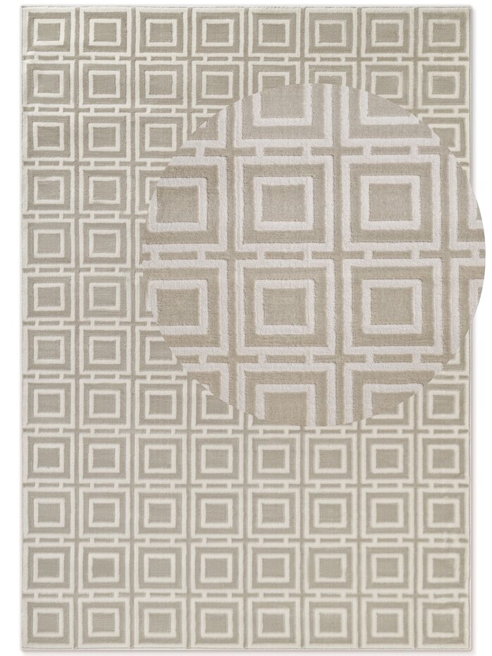 Geblokt vloerkleed - Perles Creme/Beige Geblokt vloerkleed - Perles Creme/Beige