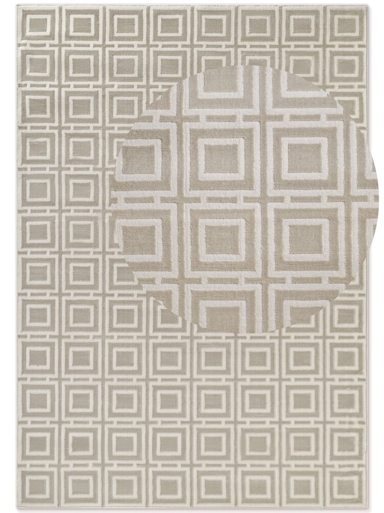 Geblokt vloerkleed - Perles Creme/Beige Geblokt vloerkleed - Perles Creme/Beige