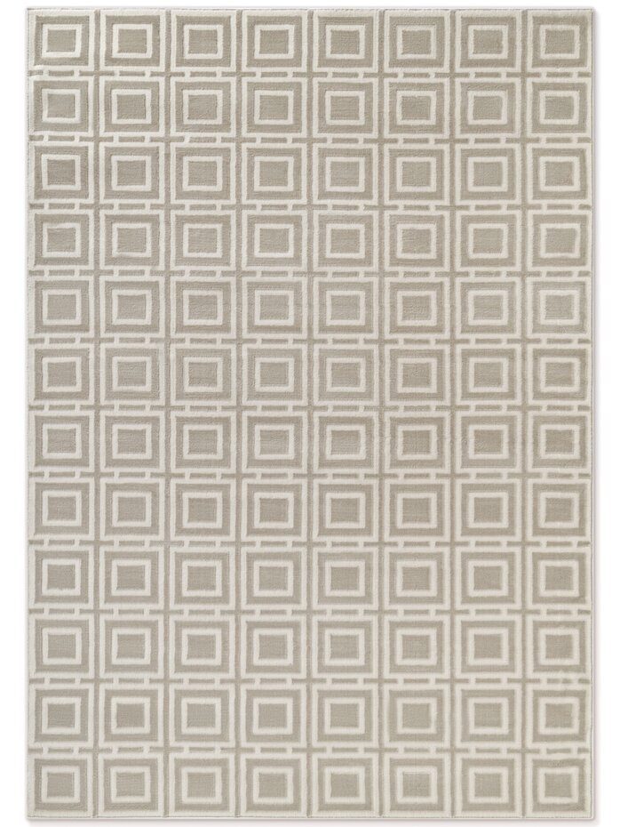 Elle Decoration - Perles laagpolig geblokt vloerkleed - Creme Elle Decoration - Perles laagpolig geblokt vloerkleed - Creme