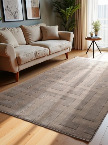Elle Decoration - Perles laagpolig Onyx vloerkleed - Beige / Creme