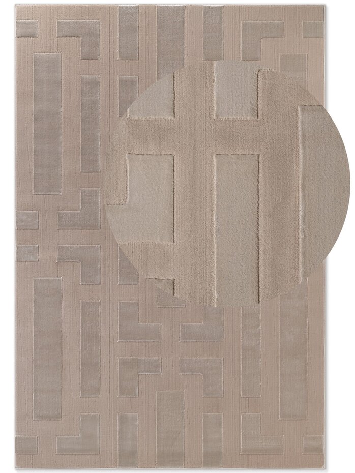 Elle Decoration - Perles laagpolig Onyx vloerkleed - Beige / Creme