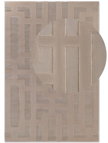 Elle Decoration - Perles laagpolig Onyx vloerkleed - Beige / Creme
