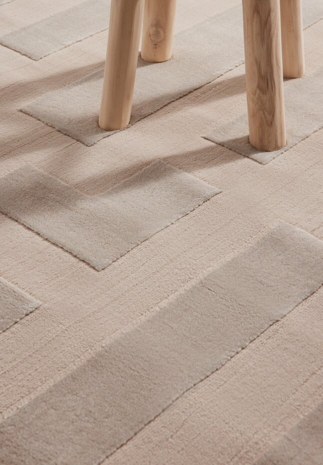 Elle Decoration - Perles laagpolig Onyx vloerkleed - Beige / Creme